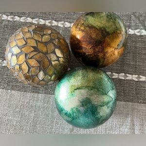 Set of 3 decorative glass balls bought at Pier 1